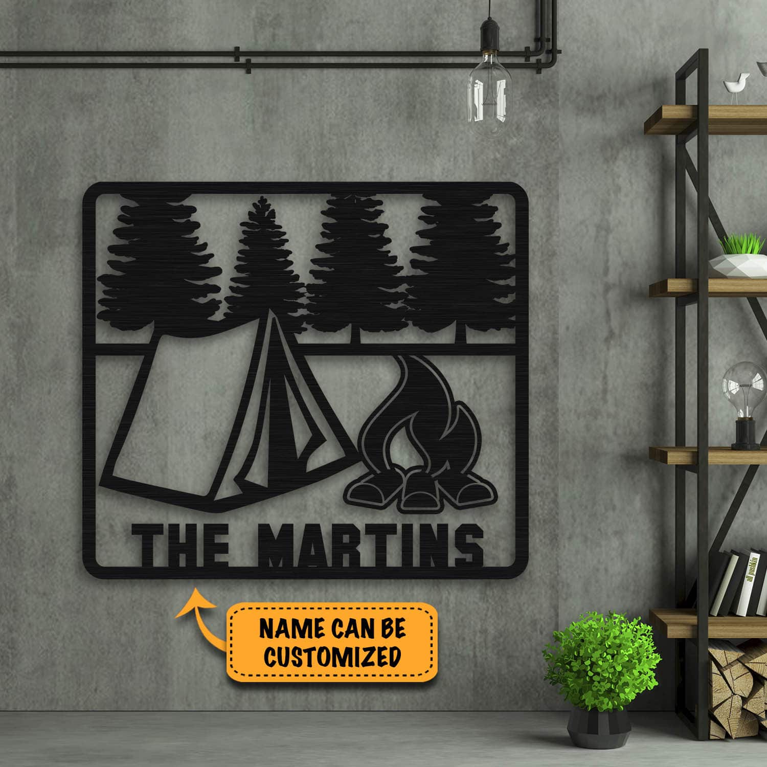 Camping Personalized Signs Campfire Camping Decor Vintage Decorative Metal Sign – Indoor Outdoor Decor