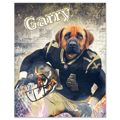 USA MADE Football League 'New Orleans Dog' Personalized Pet Poster | Custom Pet Portrait Football Dog, Cat Canvas , Poster, Digital Download | Dog Dad Gift , Dog Mom Gift , Personalized Pet Canvas Gifts
