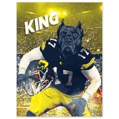 USA MADE Personalized Football League Pet Canvas| Custom 'Iowa Doggos' Personalized Pet Poster, Portrait Wallart