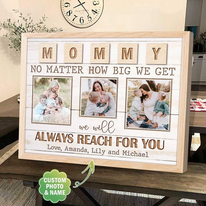 Personalized Gift Ideas for Mom Custom Photo Canvas Print Mommy No matter how big we get