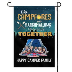 Like Campfire And Marshmallows We're Better Together Personalized Custom Photo Camping Flag