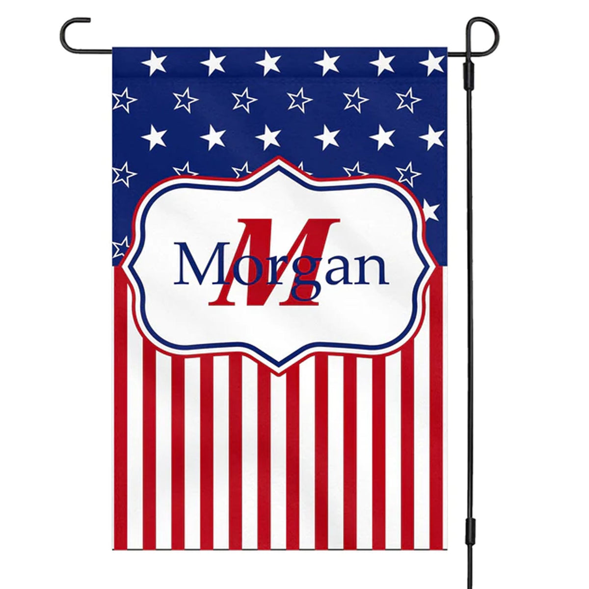 American Flag 4th Of July Personalized Custom Family Name Garden Flag H339