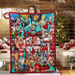 Personalized One Piece Christmas Blanket, Anime Fan
