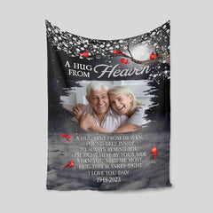 A Hug From Heaven Blanket, Memorial Blanket, Custom Photo Blanket, Remembrance Gift, Personalized Memorial Blanket, Sympathy Gift