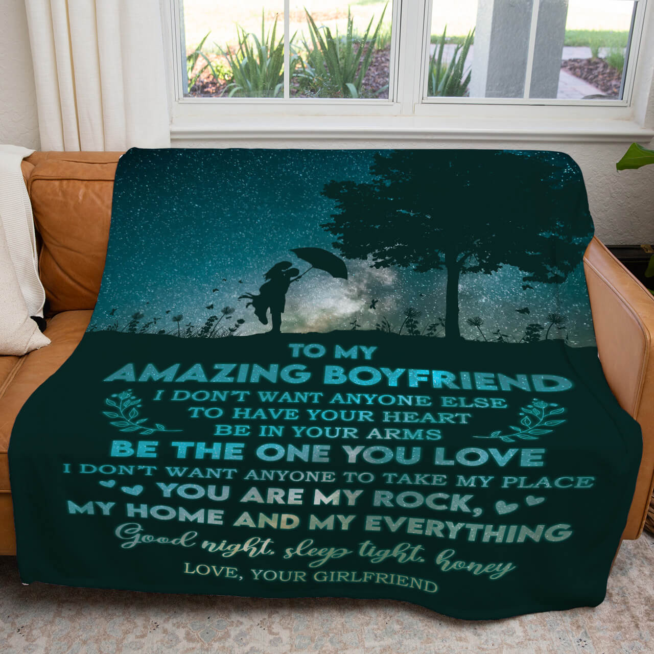 To My Amazing Boyfriend Blanket, You're My Rock, My Home My Everything Blanket