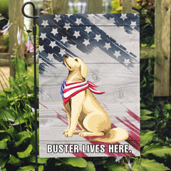 America Dog With Bright Background Personalized Custom Dog Garden Flag