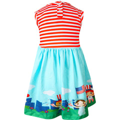 Baby Toddler Little Girls 4th of July Patriotic Dress - Red Stripes - Angeline Kids