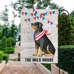 America Dog With Bright Background Personalized Custom Dog Garden Flag