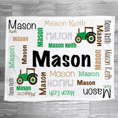 Personalized tractor Baby Blankets with name, Tractor Blanket - Farm Baby Blanket
