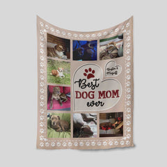 Best Dog Mom Ever Blanket, Dog Blanket, Pet Blanket, Custom Image Blanket, Custom Name Blanket, Pet Lover Blanket, Dog Lover Gift