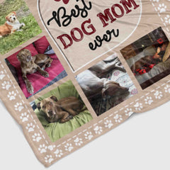 Best Dog Mom Ever Blanket, Dog Blanket, Pet Blanket, Custom Image Blanket, Custom Name Blanket, Pet Lover Blanket, Dog Lover Gift