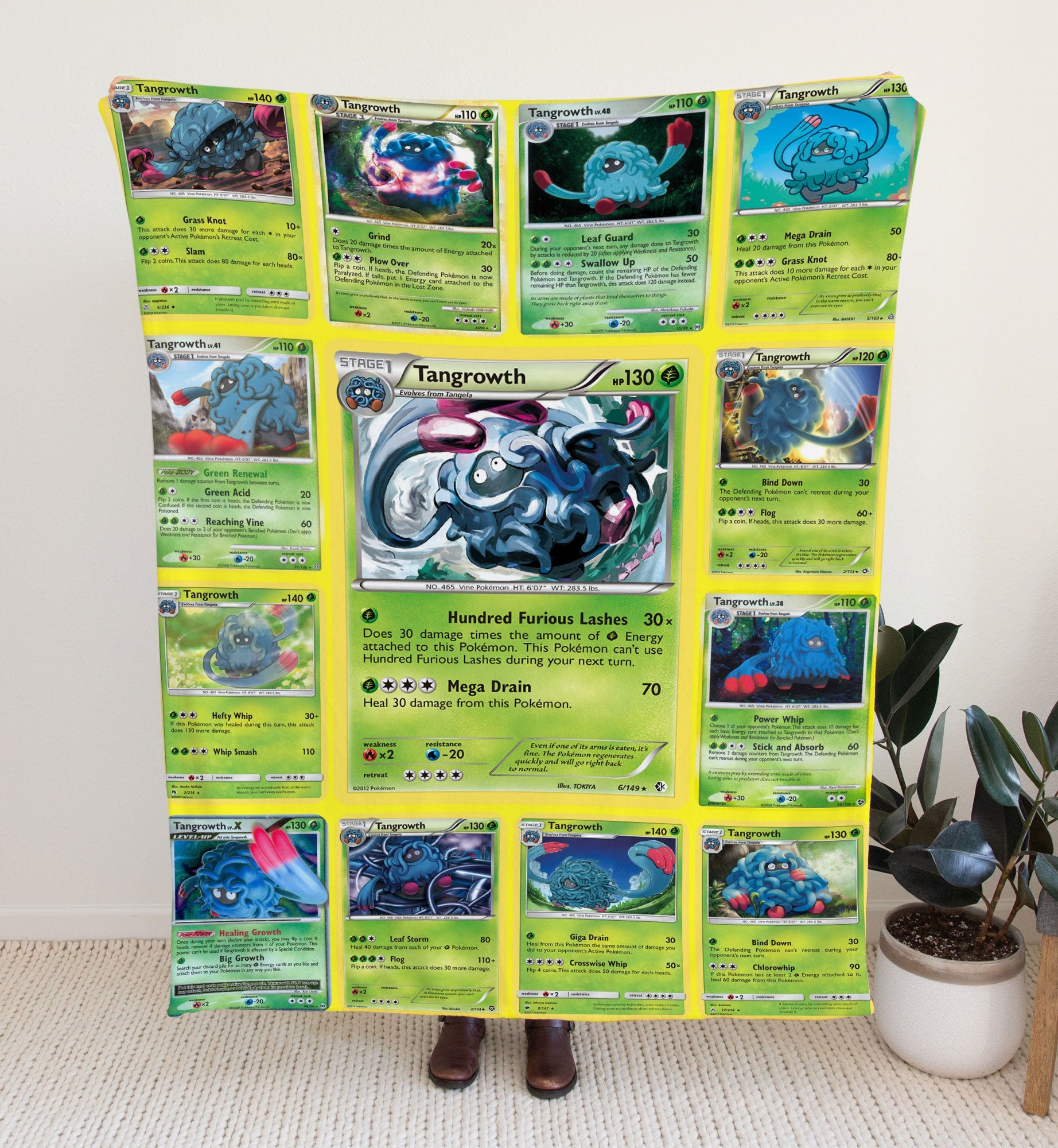 USA MADE Personalized PK Blankets, Custom Name Multi Tangrowth Blanket, Anime Manga Gamer Throw