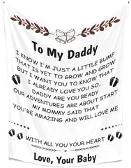 Personalized Father's Day Blanket from Baby, to My Dad Blanket from Baby, Blankets for Dad