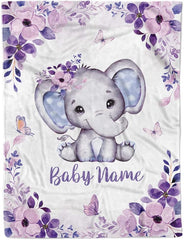 Personalized Baby Blanket for Girl, Cozy Plush Fleece Blanket, Custom Baby Name