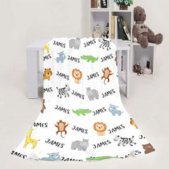 Personalized Custom Baby Blankets with Name for Boys, Customized Name Blanket for Infants Newborns Kids