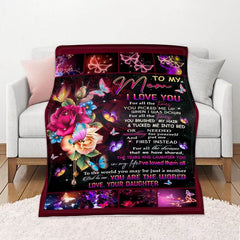 To My Mom Fleece Blanket from Daughter, Birthday Gifts for Mom Her Mother's Day Presents, Mom Gift Ideas for Mom, Women