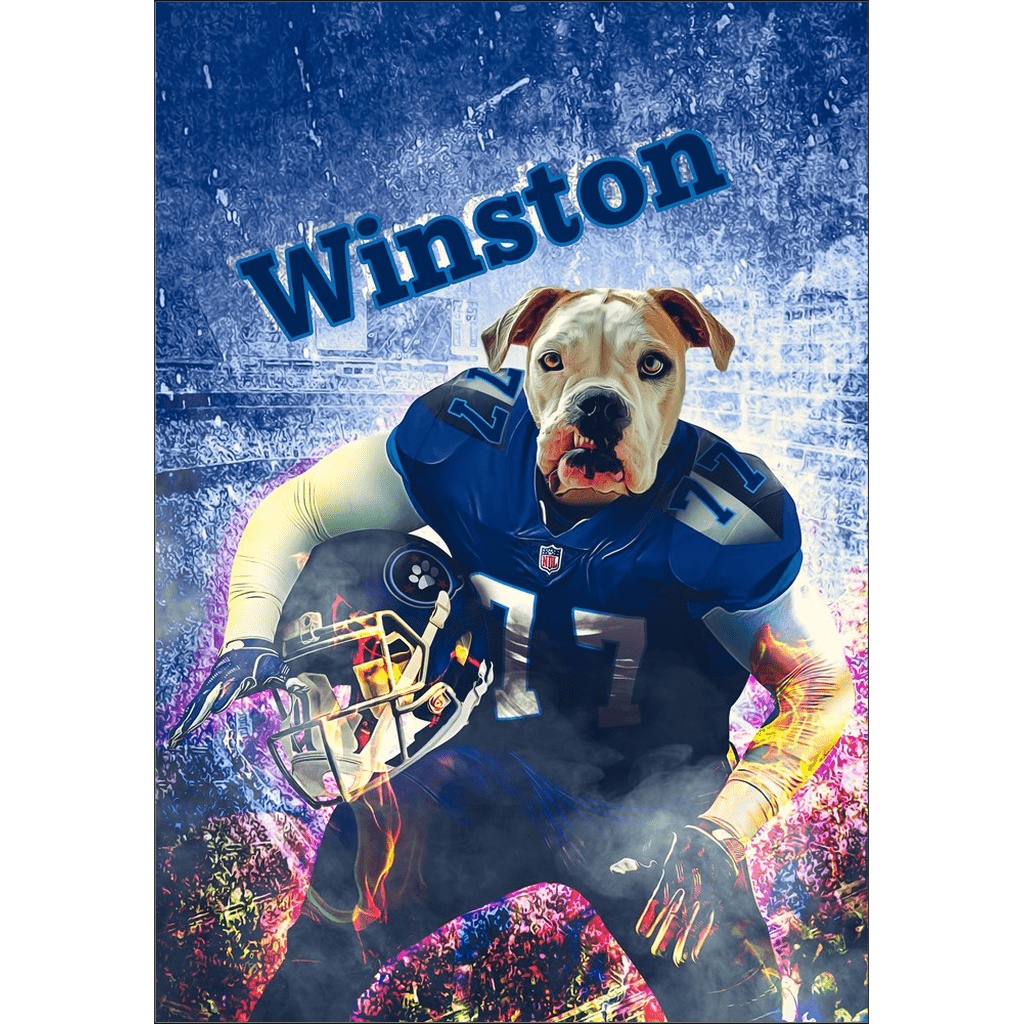 USA MADE Football League 'Tennesee Doggos' Personalized Dog Poster