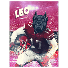 USA MADE Personalized Football League Pet Canvas| Custom 'Wisconsin Doggos' Personalized Pet Poster, Portrait Wallart