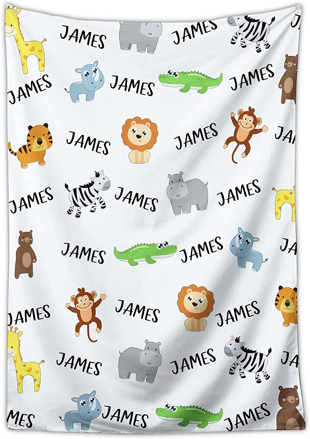 Personalized Custom Baby Blankets with Name for Boys, Customized Name Blanket for Infants Newborns Kids