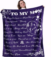 To Mom Flannel Blanket, Custom Gifts Throw Blankets for Mom from Daughter, Birthday Mother's Day Present