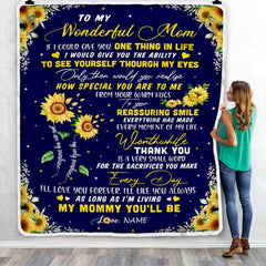 Personalized to My Mom Blanket from Daughter Son Butterfly, Mother's Day Fleece Blanket 50 x 60