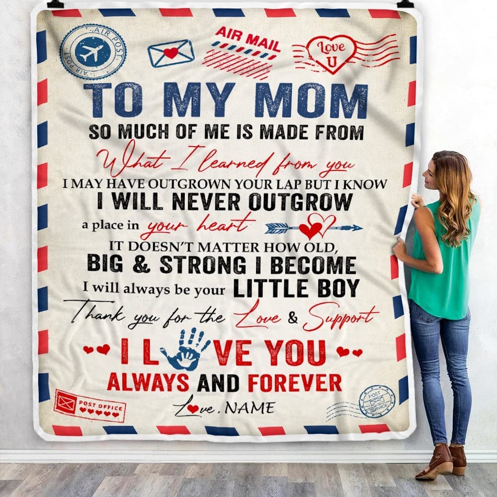 Personalized to My Mom Blanket from Daughter Son Butterfly, Mother's Day Fleece Blanket 50 x 60