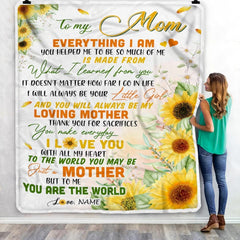 Personalized to My Mom Blanket from Daughter Son, Never Forget That I Love You, Birthday Mother's Day Fleece Blanket