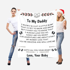Personalized Father's Day Blanket from Baby, to My Dad Blanket from Baby, Blankets for Dad