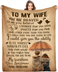 To My Wife Blanket Mother's Day, Gifts for Wife from Husband Anniversary Birthday Gifts for Wife