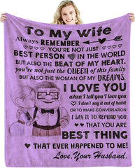 Anniversary Birthday Gift for Wife, to My Wife Blanket from Husband, gift for Mother's Day Valentines Day or Christmas