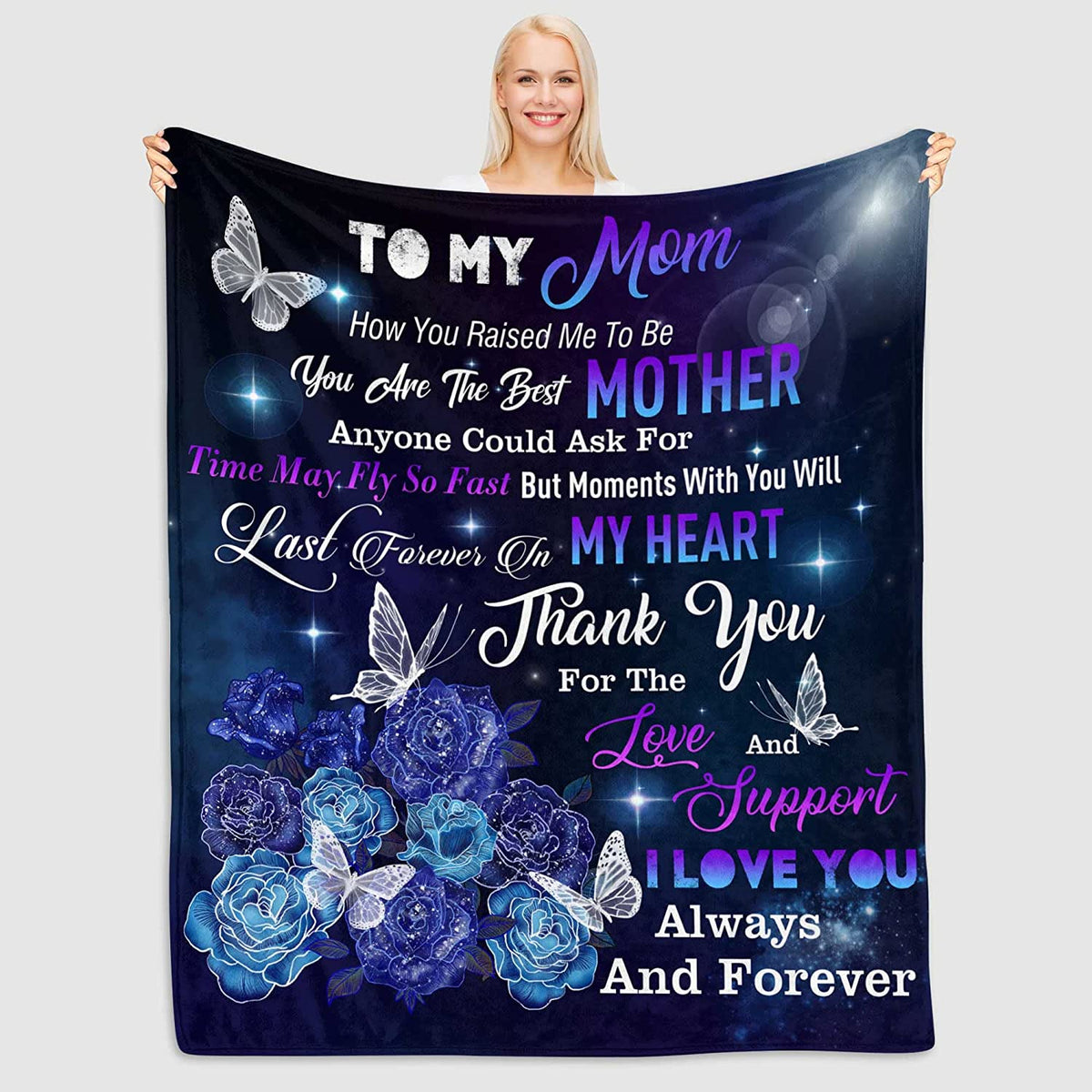 To My Mom Blanket, Gifts for Mom, Birthday Gifts Mother Blankets from Daughter Son Christmas Mother's Day Soft Fleece Blanket