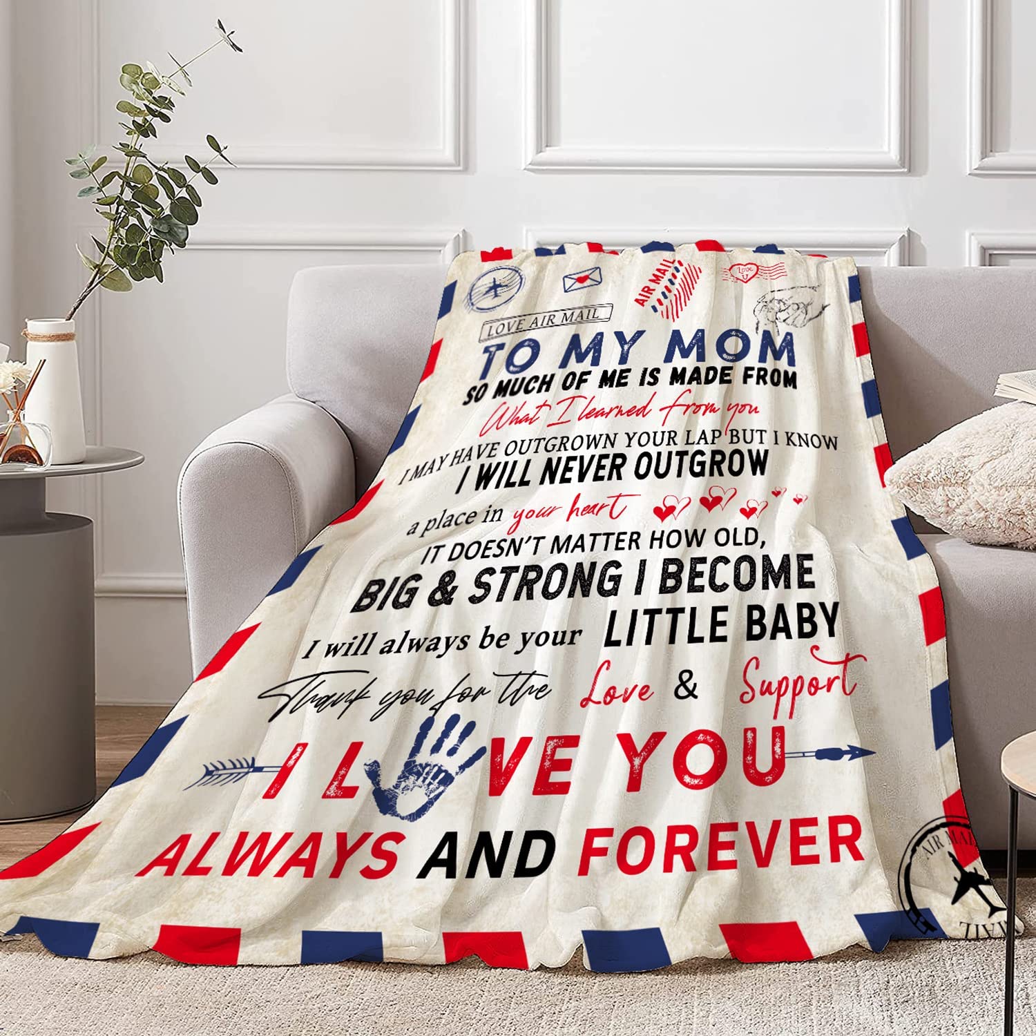 To My Mom Blanket from Son Daughter, Birthday Gifts for Mom Flannel Throw Blankets, Mother's day gift for Mom