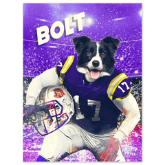 USA MADE Personalized Football League Pet Canvas| Custom 'Louisiana State Doggos' Personalized Pet Poster, Portrait Wallart