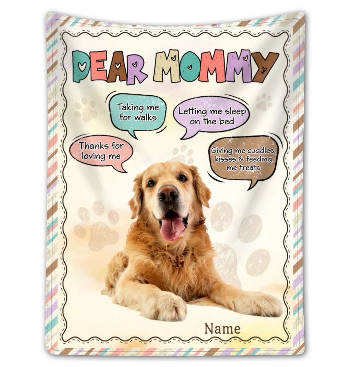Personalized Dear Mommy Blanket For Dog Owners Thankful Mother's Day Gift