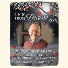 USA MADE A Hug From Heaven - Personalized Photo Blanket