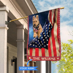Airedale Terrier Personalized House Flag Garden Dog Flag Personalized Dog Garden Flags 1
