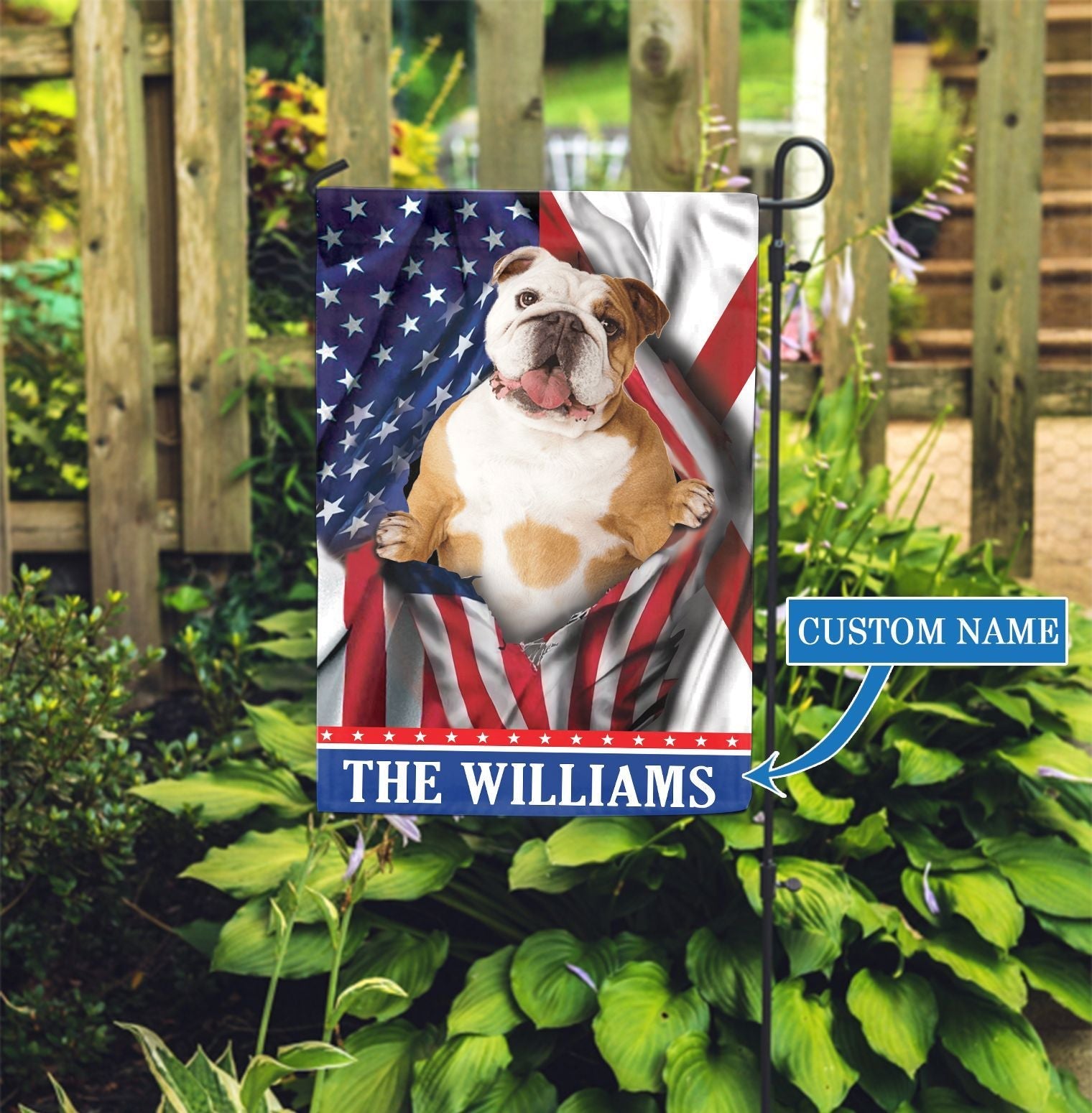 Alabama Bulldog Personalized Garden Flag Garden Dog Flag Personalized Dog Garden Flags 1