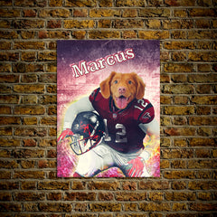 USA MADE Football League 'Atlanta Dog' Personalized Pet Poster | Custom Pet Portrait Football Dog, Cat Canvas , Poster, Digital Download | Dog Dad Gift , Dog Mom Gift , Personalized Pet Canvas Gifts