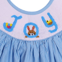 Baby Girls Spring Easter Bunny Joy Hand Smocked Dress