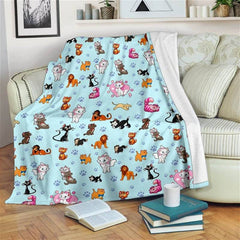 Baby Blue All Disney Cats Marvel Inspired Bedroom Livingroom Office Home Decoration Sherpa Blanket Fleece Blanket Funny Gifts