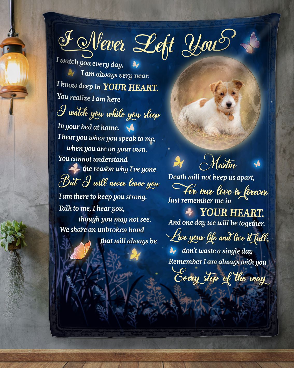 Personalized Memorial Photo Dog Blanket Sympathy Gift For Loss Of Pet