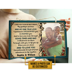 Custom Photo Couple Husband Wife Be My Best Friend Photo Gift Custom Wood Rectangle Sign, Wall Pictures, Wall Art, Wall Decor