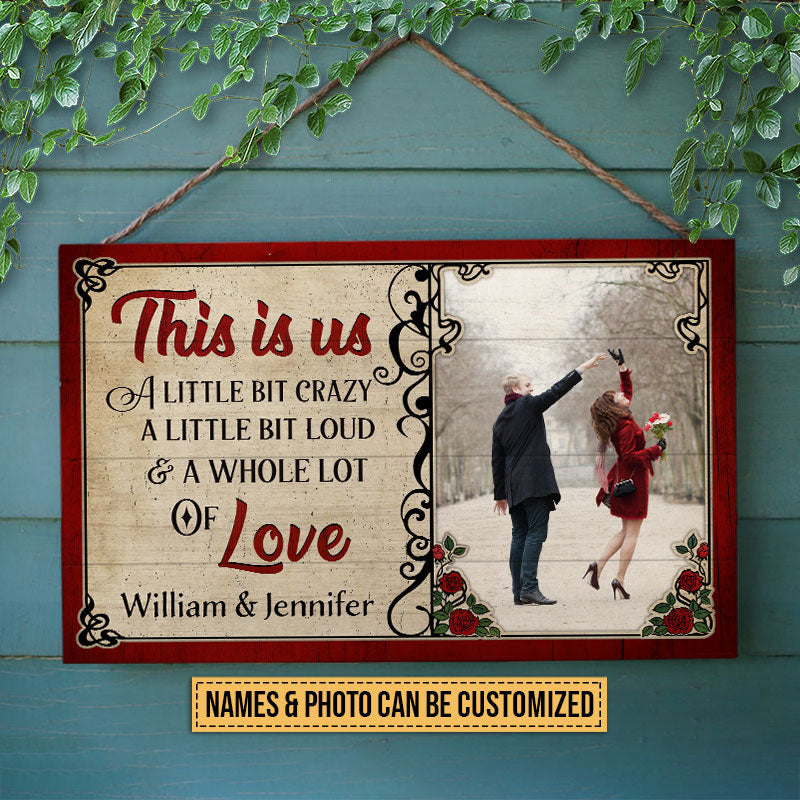 Custom Photo Couple This Is Us Custom Wood Rectangle Sign, Gifts For Wedding, Anniversary, Birthday