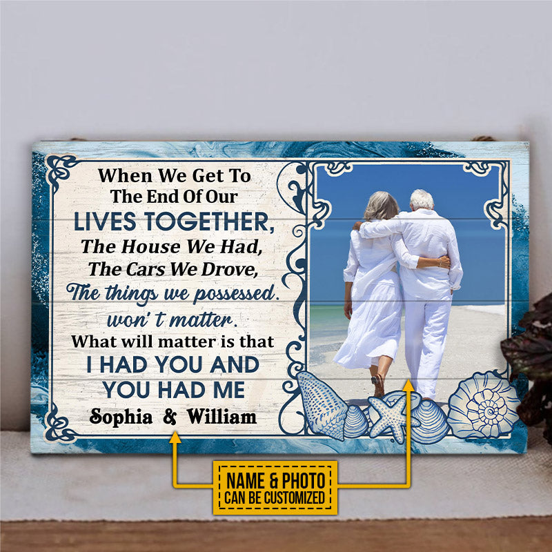 Custom Photo Old Couple Beach Husband Wife When We Get Photo Gift Custom Wood Rectangle Sign, Anniversary, Wall Pictures, Wall Art, Wall Decor