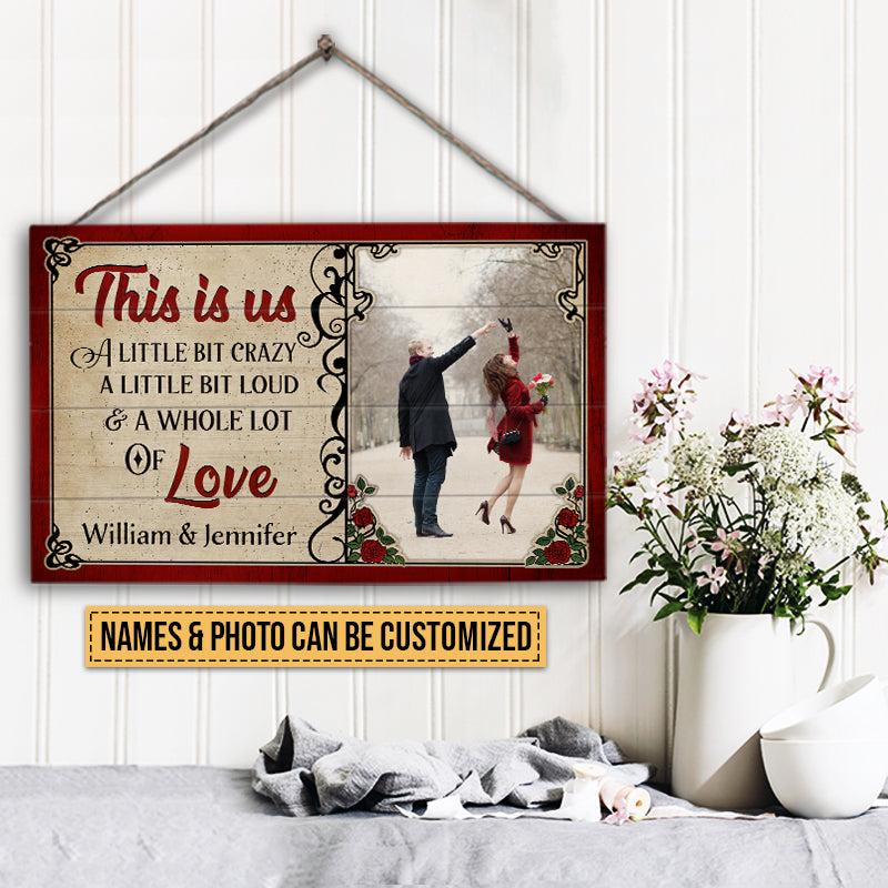 Custom Photo Couple This Is Us Custom Wood Rectangle Sign, Gifts For Wedding, Anniversary, Birthday