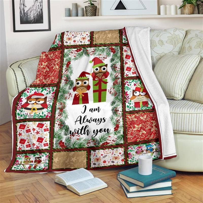 Christmas Owl Owl Lover Sherpa Fleece Blanket Gifts for Family, for Couple