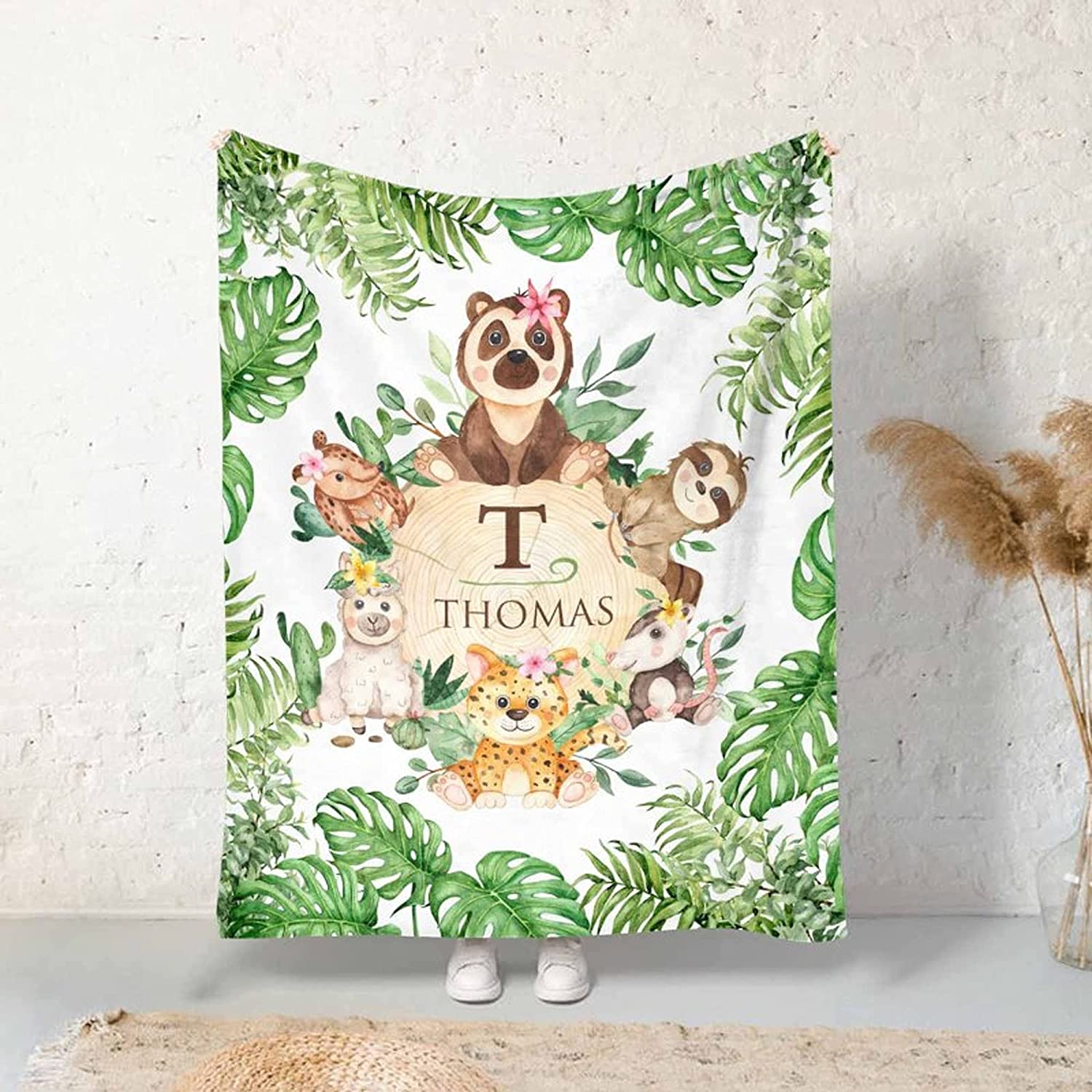 Custom Blanket for Baby Boys Girls Kawaii Animal Personalized Blankets, Gifts for Kids 30x40
