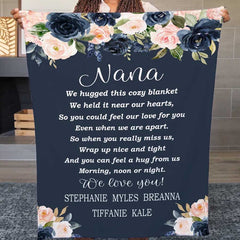 Personalized to My Mom Butterfly Flowers Blanket, Mother's day blanket for mom, grandma