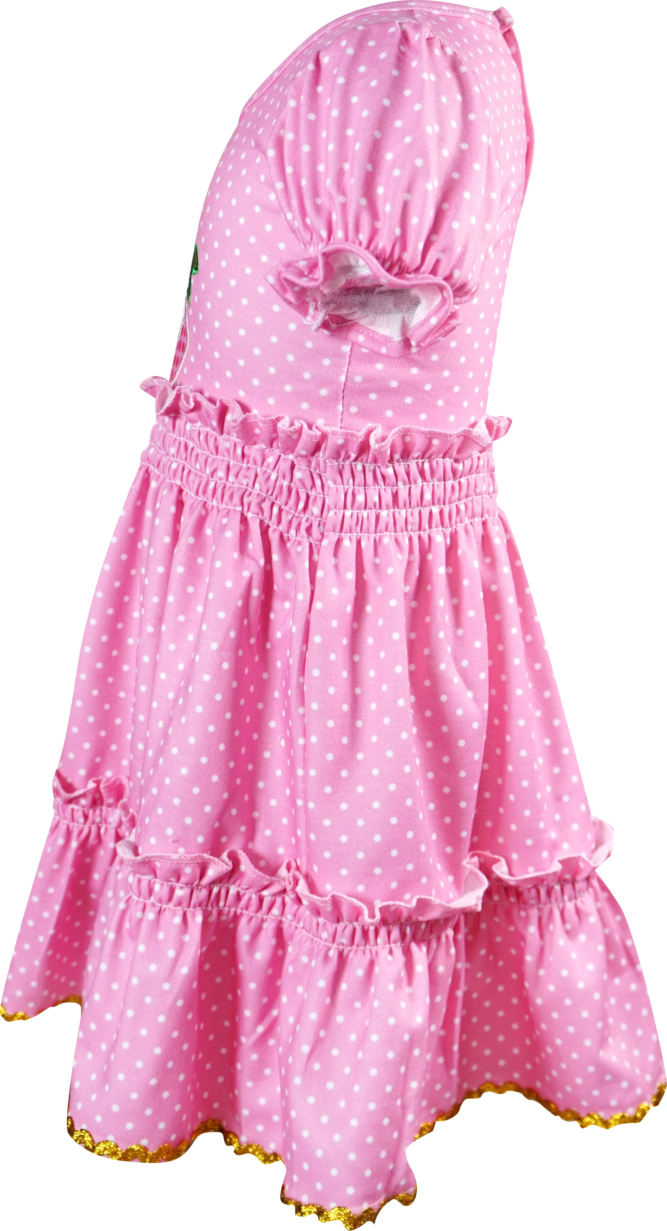 Baby Toddler Little Girls Back To School Pencil Flowers Ruffles Polka Dot Dress - Pink - Angeline Kids