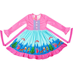 Girls Christmas Nutcracker Ballet Soldier Fairy Tale Pink Polka Dot Dress - Angeline Kids